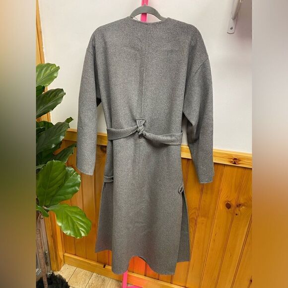 NWT ZARA Double-Faced Wool Blend Coat Grey SZ M-L - Picture 11 of 14
